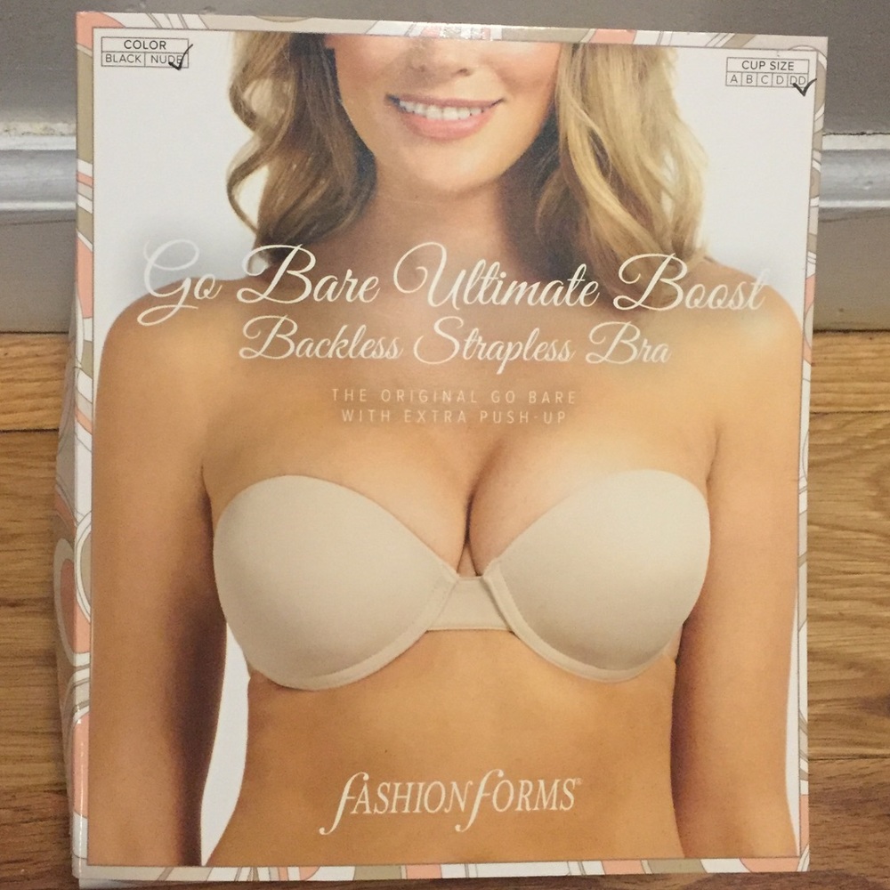 Adhesive backless strapless bra